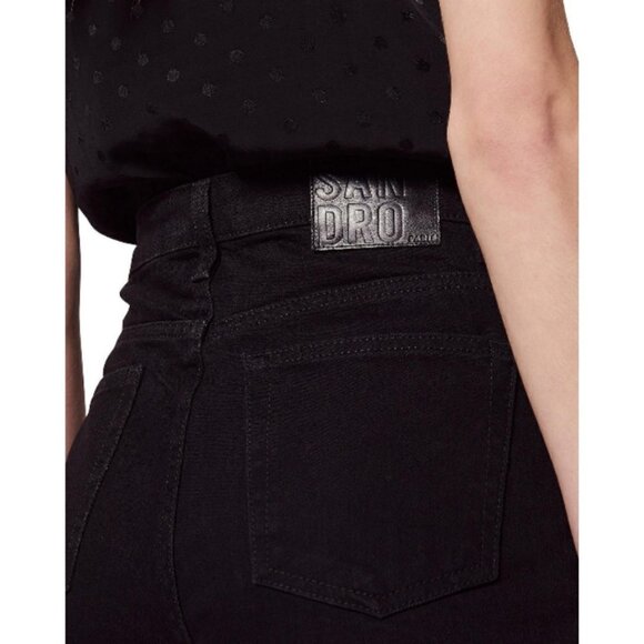 💕SANDRO💕 Rudolphe High Waist Flared Leg Jeans ~ Black 42 EU NWT - Picture 6 of 16